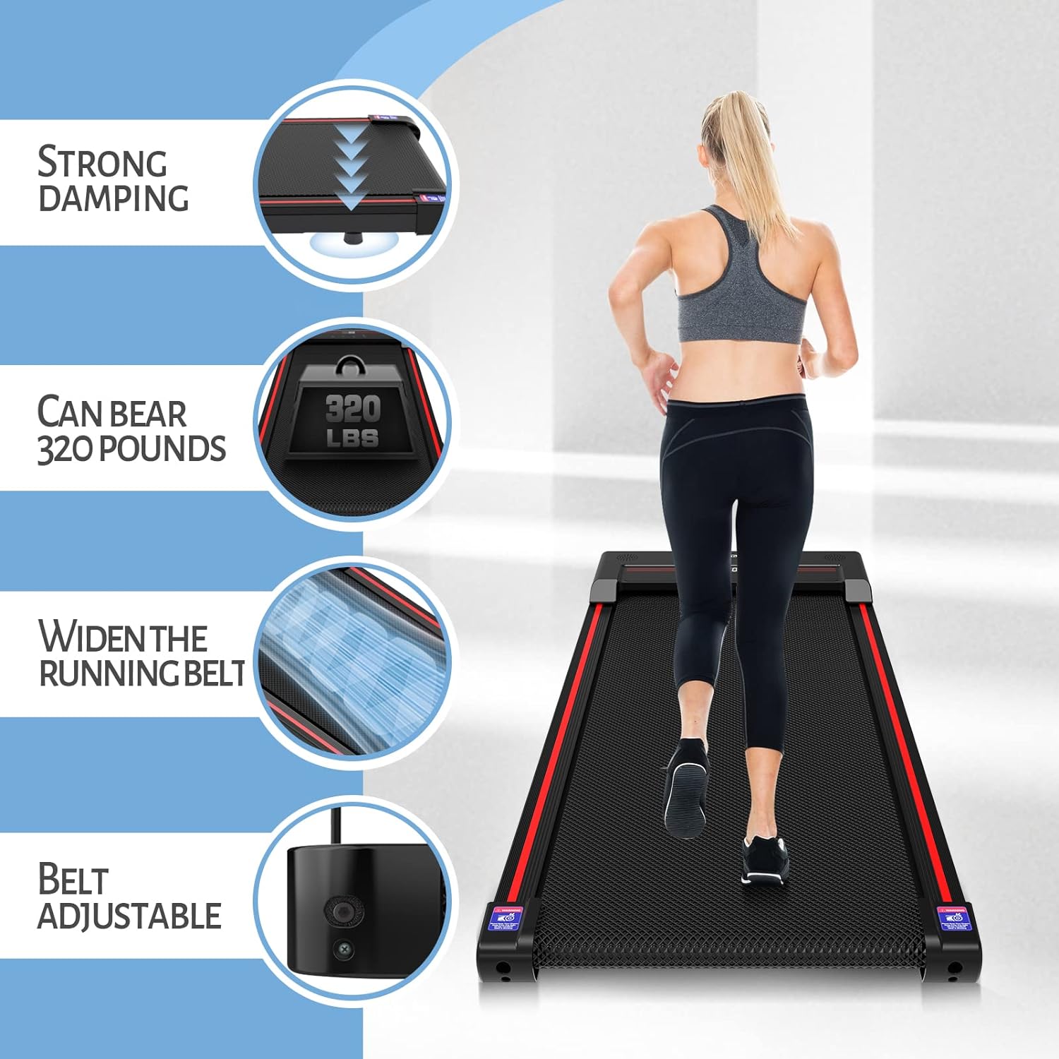 Sperax Walking Pad,Under Desk Treadmills for Home,340 Lbs Capacity,3 in 1 Portable Treadmill - Image 6