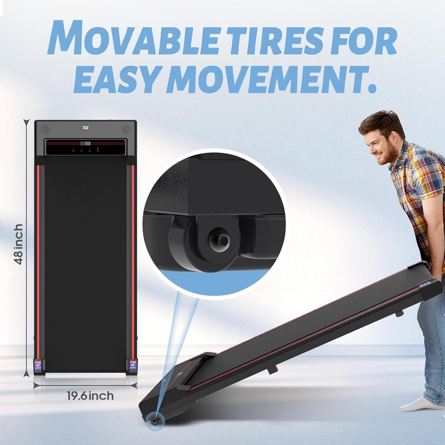 Sperax Walking Pad,Under Desk Treadmills for Home,340 Lbs Capacity,3 in 1 Portable Treadmill - Image 7